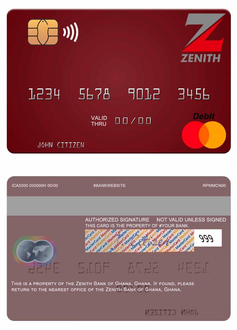 Ghana Zenith Bank of Ghana mastercard